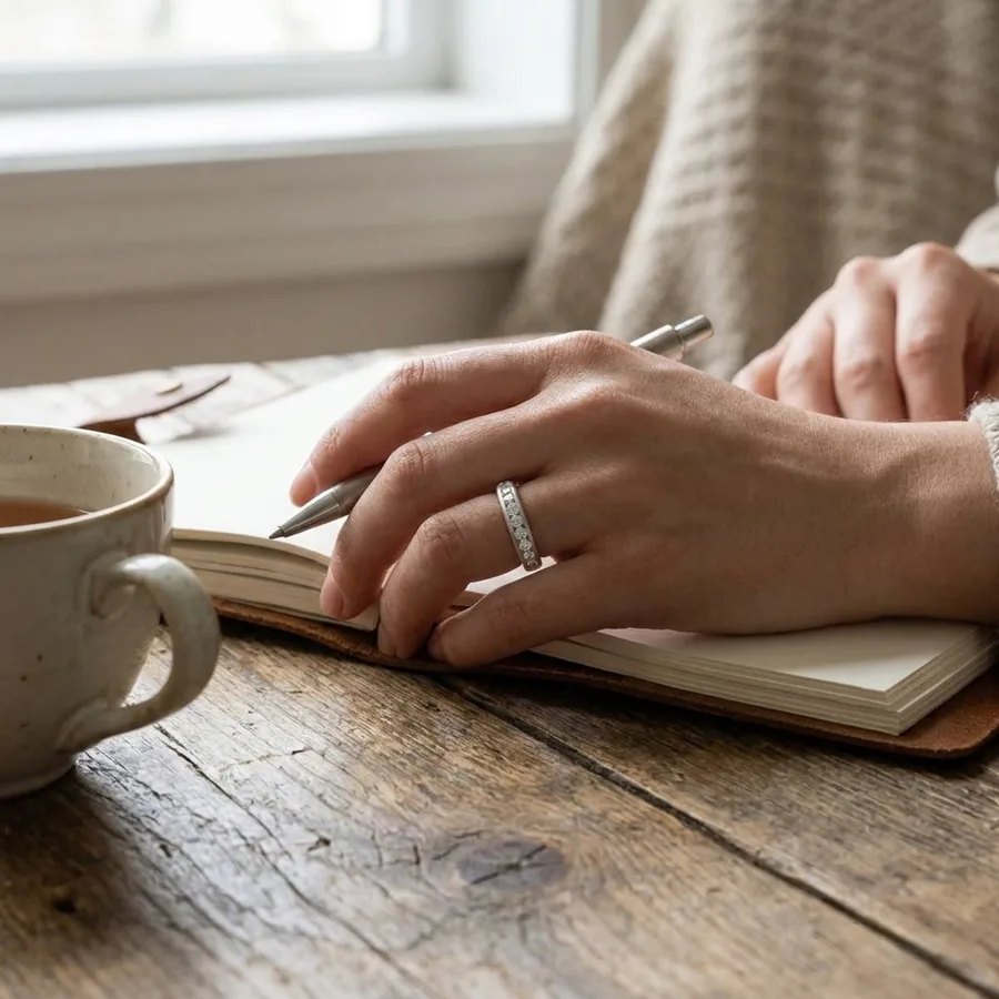 Vintage-Style Moissanite Sterling Silver Ring — use scene