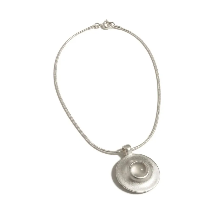 White Agate Sterling Silver Necklace — shadow