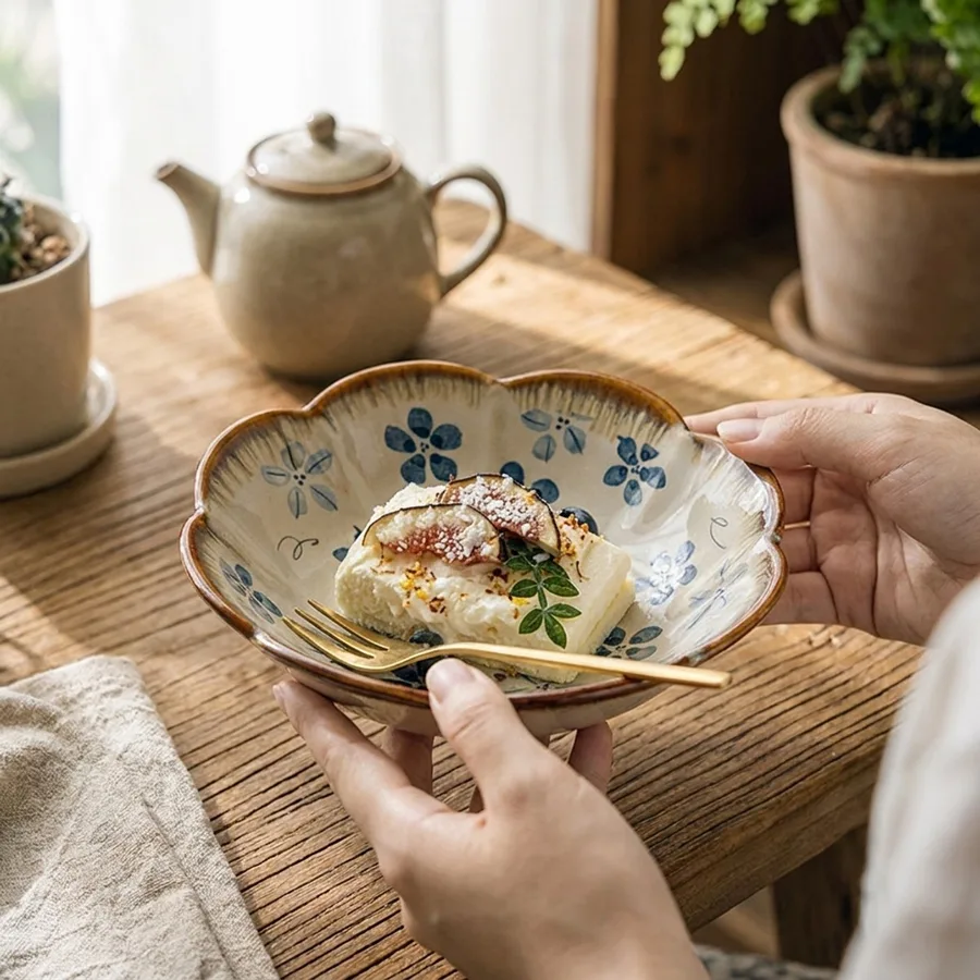 Handcrafted Kiln-Transmutation Ceramic Dessert Plate | 290ml Capacity product view