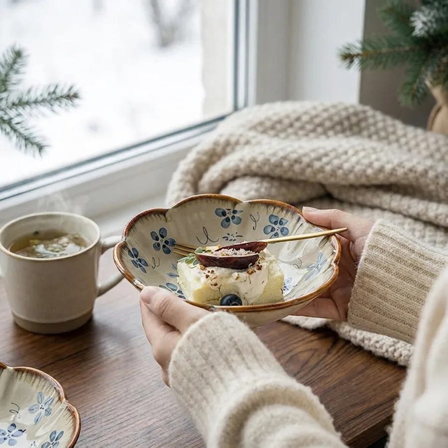 Handcrafted Kiln-Transmutation Ceramic Dessert Plate | 290ml Capacity product view