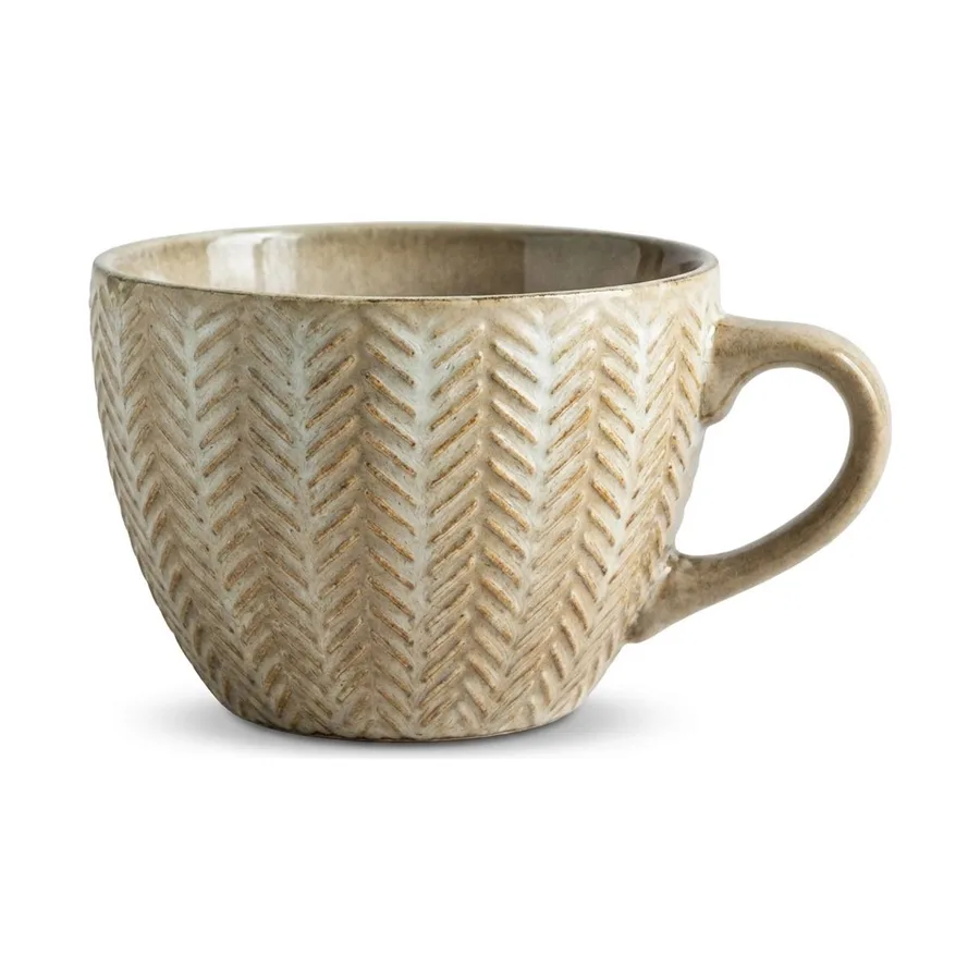 Retro Embossed Ceramic Breakfast Mug — shadow