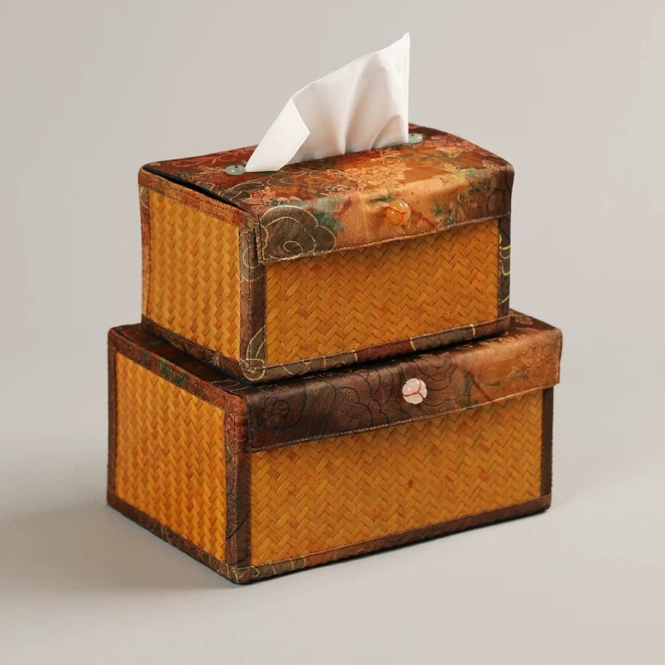 Hand-Woven Bamboo Tissue Box Cover — original main image