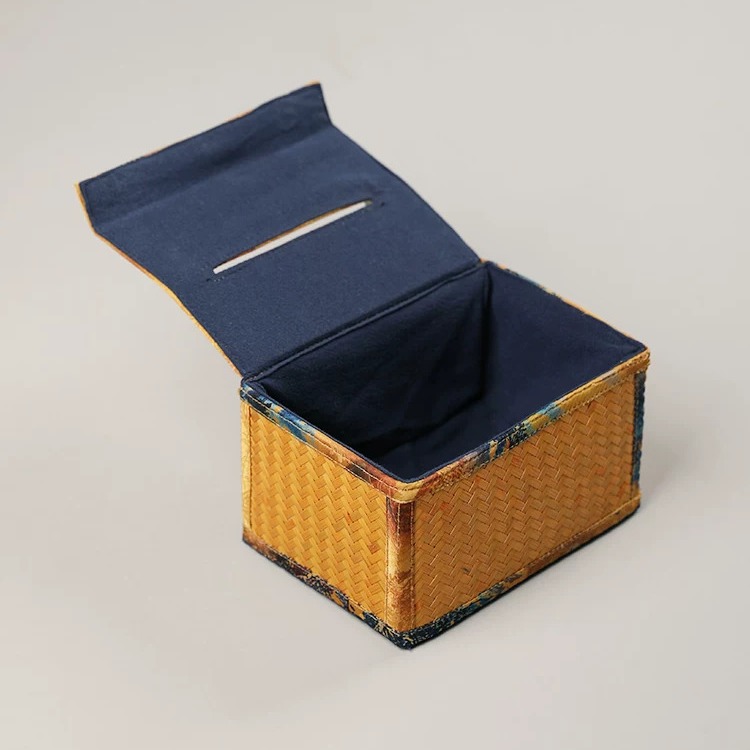 Hand-Woven Bamboo Tissue Box Cover — original back