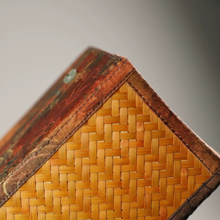 Hand-Woven Bamboo Tissue Box Cover — original detail