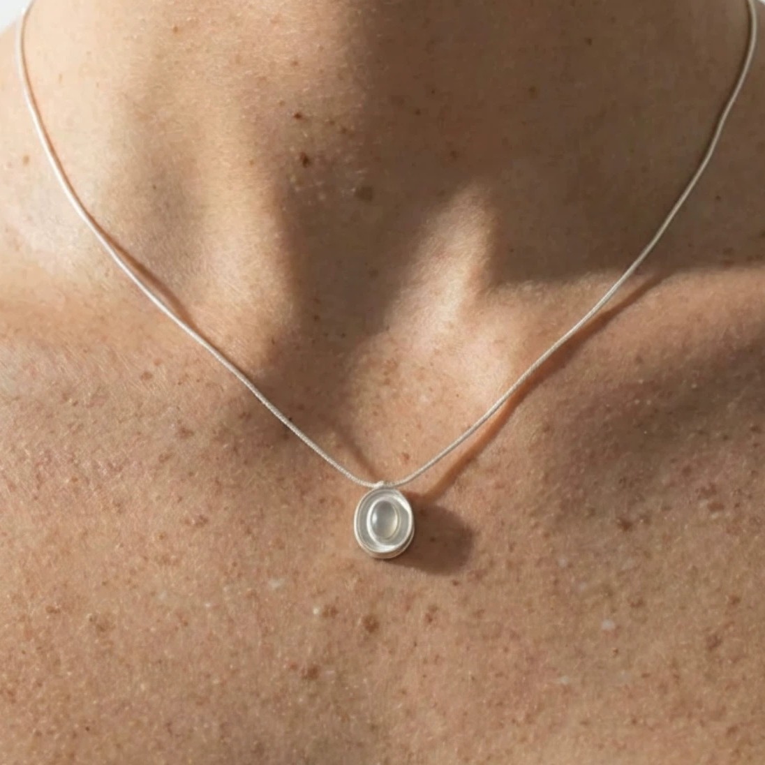 White Agate Sterling Silver Necklace — original scene