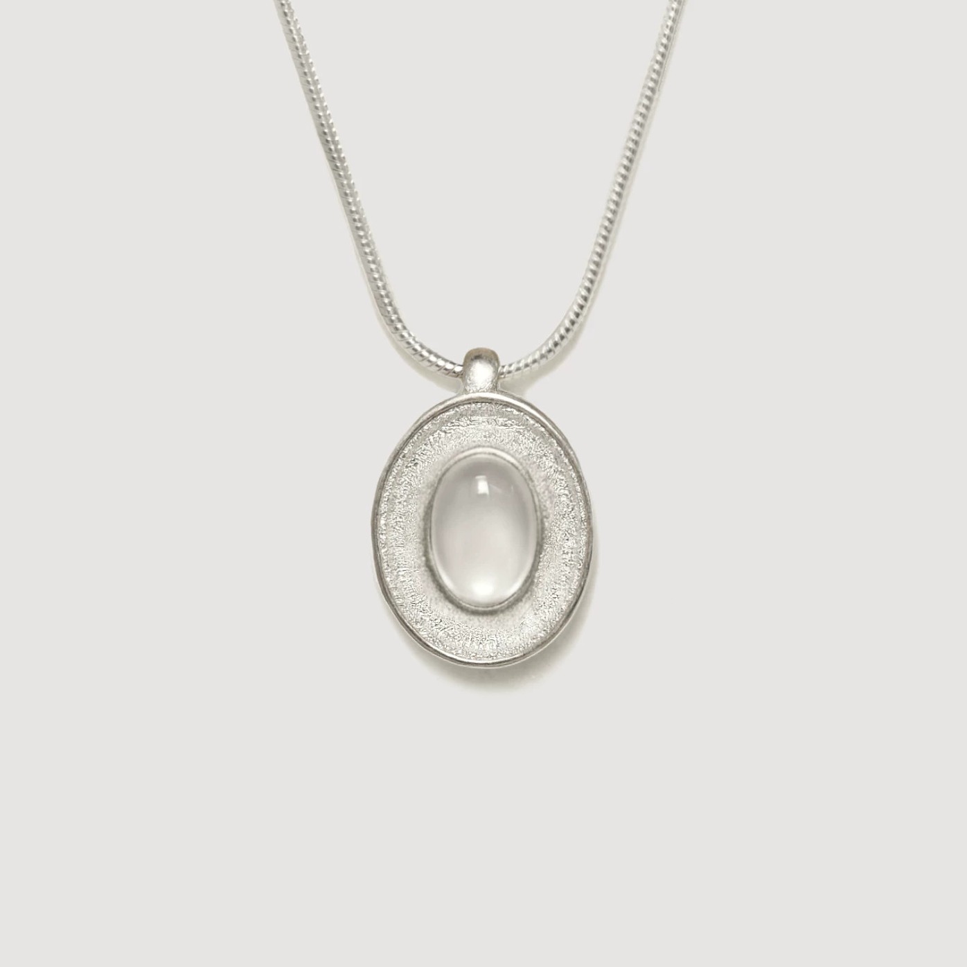 White Agate Sterling Silver Necklace — original back