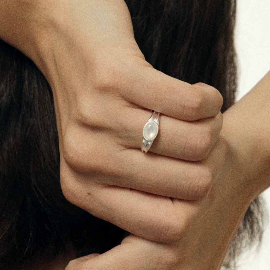 Mother-of-Pearl Sterling Silver Adjustable Ring — original source image