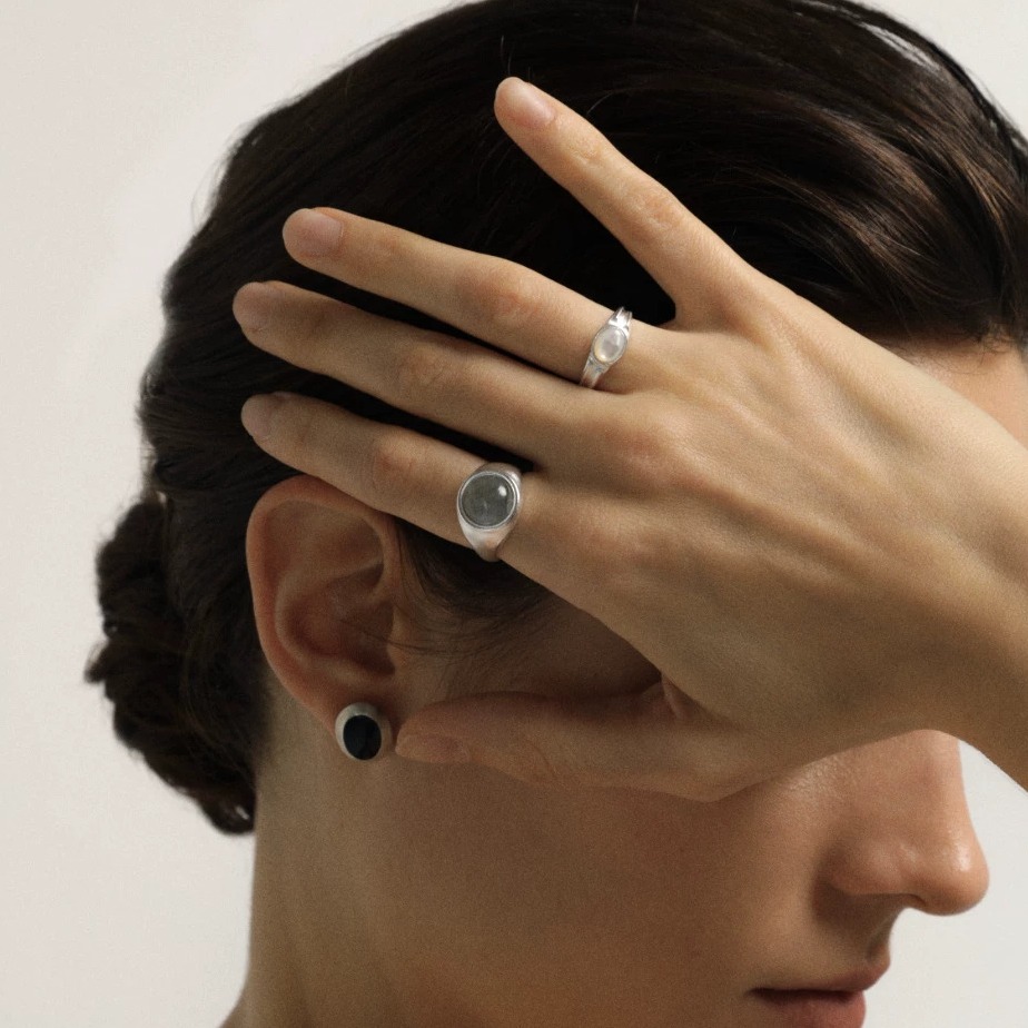 Mother-of-Pearl Sterling Silver Adjustable Ring — original source image