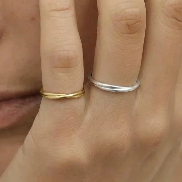 Double-Layer Wrapped Sterling Silver Ring