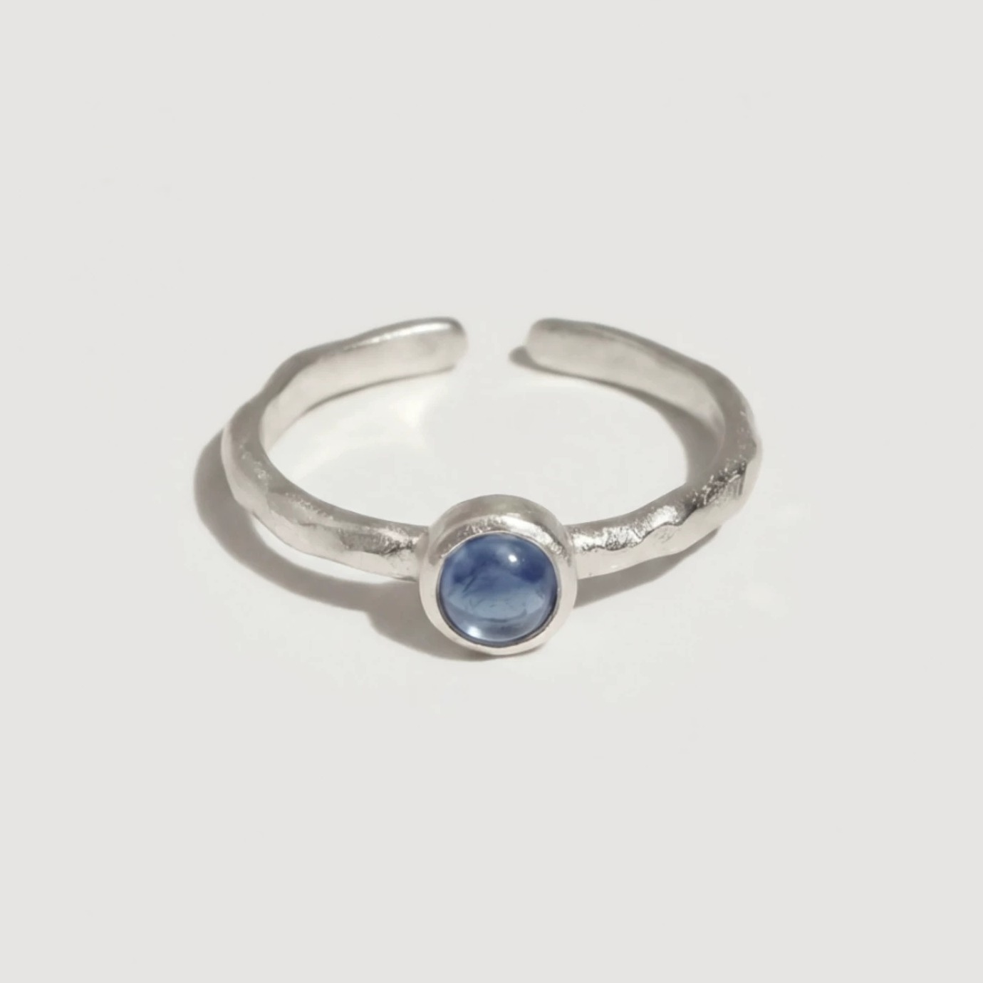 Gemstone, Agate and Mother-of-Pearl 925 Silver Ring — original source image