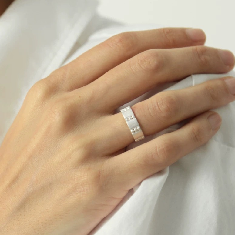 Minimalist Hand-Forged Sterling Silver Open Ring