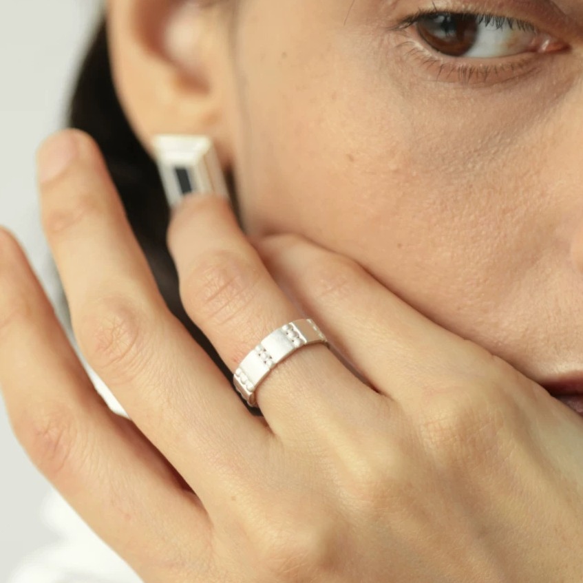 Minimalist Hand-Forged Sterling Silver Open Ring — original source image