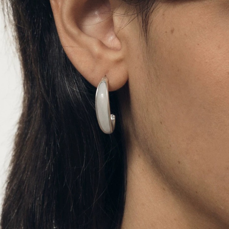Sterling Silver & Mother of Pearl Stud Earrings — original source image