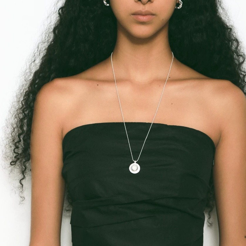 White Agate Sterling Silver Necklace — original source image