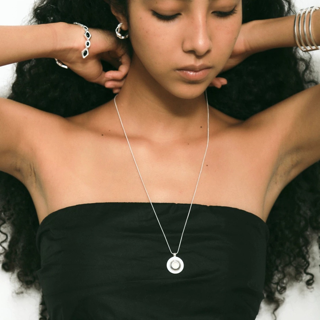 White Agate Sterling Silver Necklace — original source image