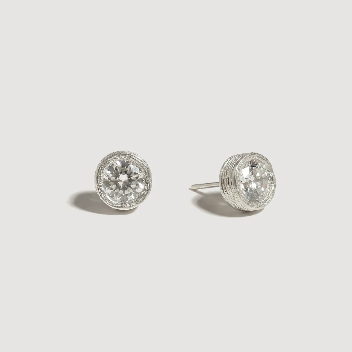 Minimalist 925 Sterling Silver Earrings with Garnet or Moissanite — original source image
