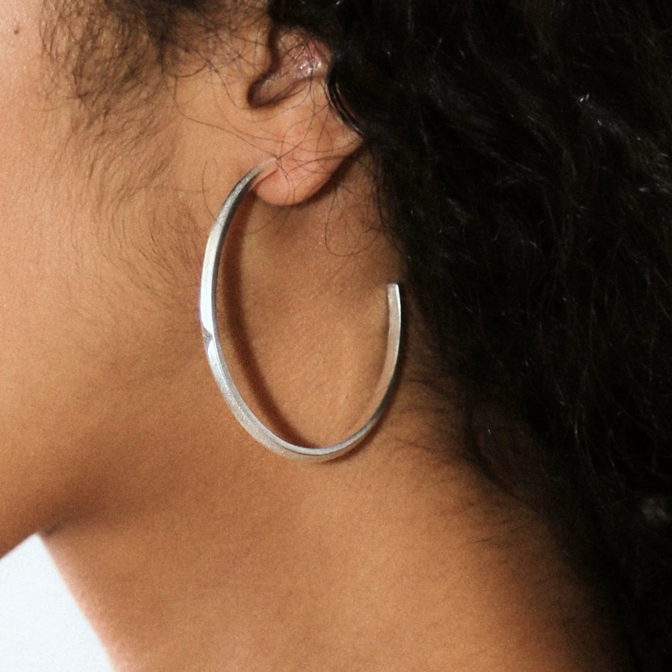 Minimalist Retro 925 Sterling Silver Hoop Earrings by LOPHNE