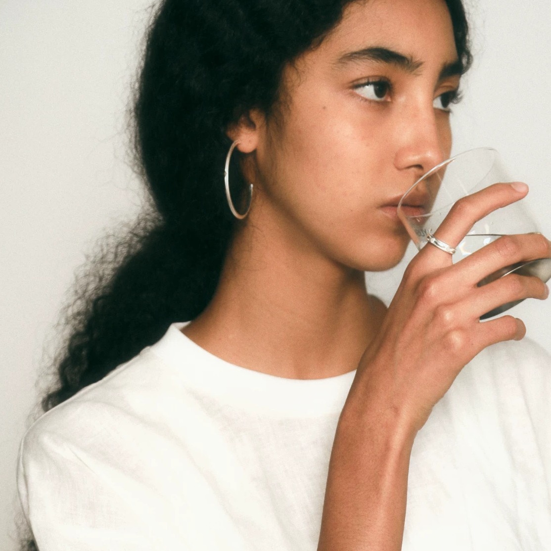 Minimalist Retro 925 Sterling Silver Hoop Earrings by LOPHNE — original source image
