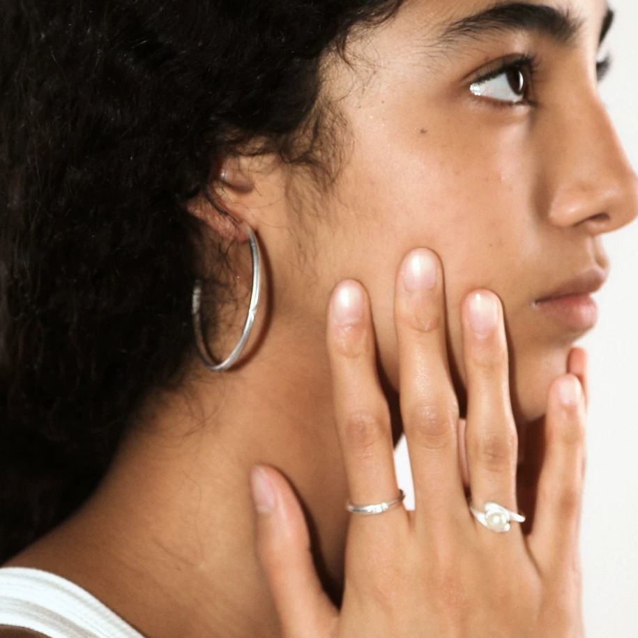 Minimalist Retro 925 Sterling Silver Hoop Earrings by LOPHNE — original source image