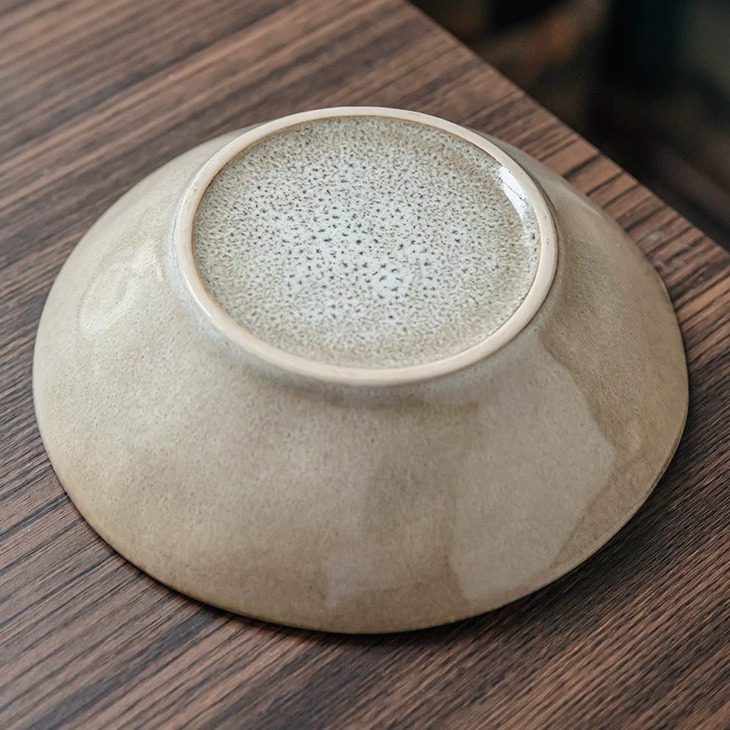 Irregular Vintage-Style Ceramic Salad Bowl - 7.5" product view