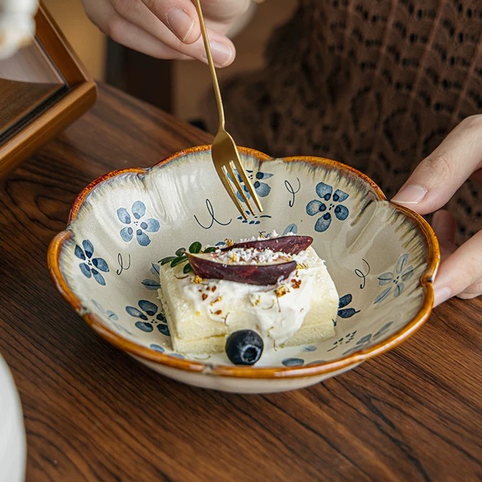 Handcrafted Kiln-Transmutation Ceramic Dessert Plate | 290ml Capacity product view