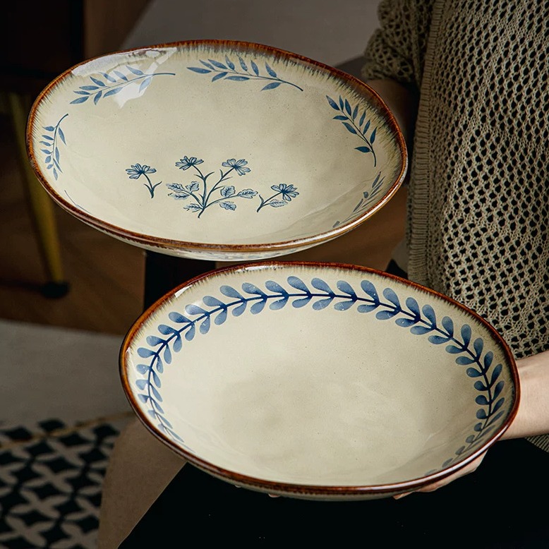 Irregular Handcrafted Ceramic Bowl - 9-Inch Serving Dish product view