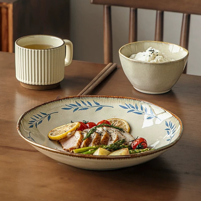 Irregular Handcrafted Ceramic Bowl - 9-Inch Serving Dish product view