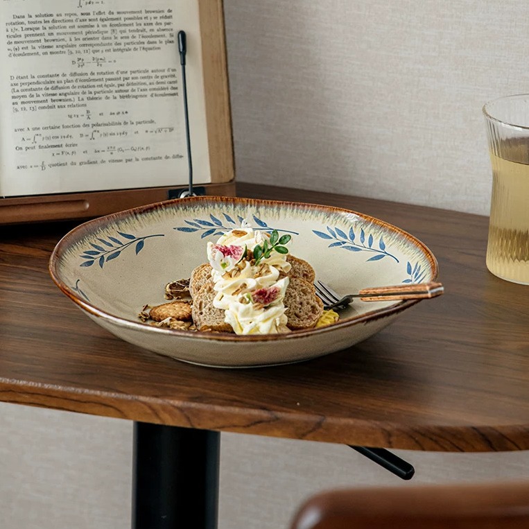 Irregular Handcrafted Ceramic Bowl - 9-Inch Serving Dish product view