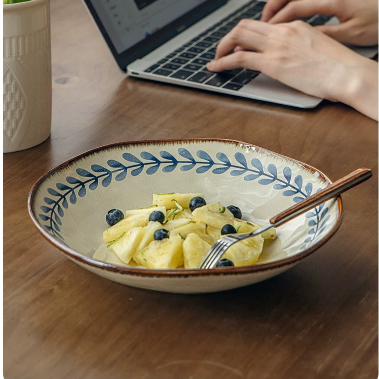 Irregular Handcrafted Ceramic Bowl - 9-Inch Serving Dish product view