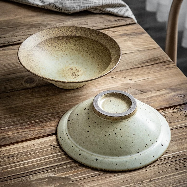 Rustic Ceramic Straw Hat Bowl product view