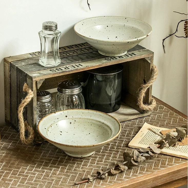 Rustic Ceramic Straw Hat Bowl product view