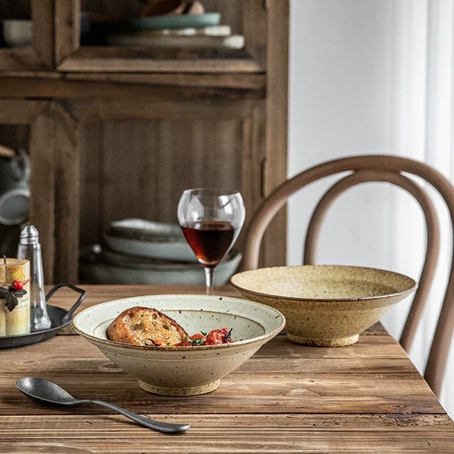 Rustic Ceramic Straw Hat Bowl product view