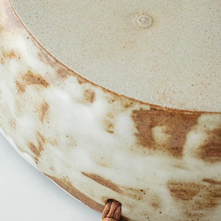 Hand-Finished Stoneware Bowl with Jute-Wrapped Handles product view