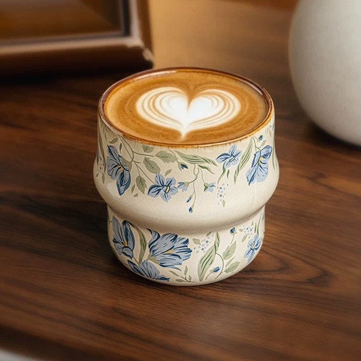 Hand-Painted Floral Ceramic Coffee Mug product view