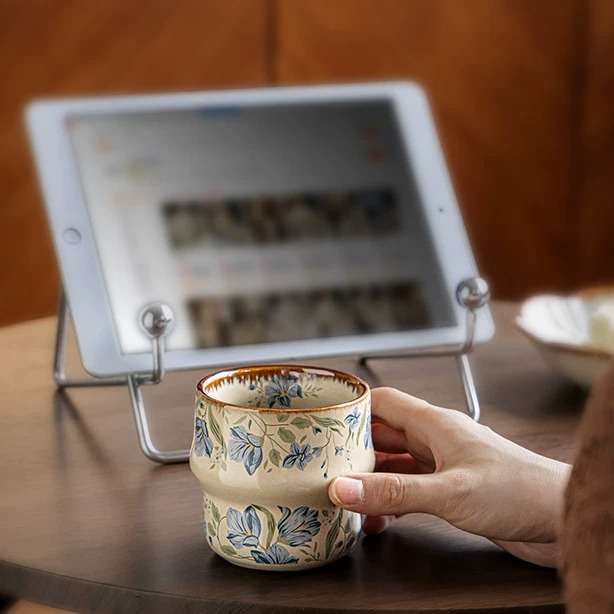 Hand-Painted Floral Ceramic Coffee Mug product view