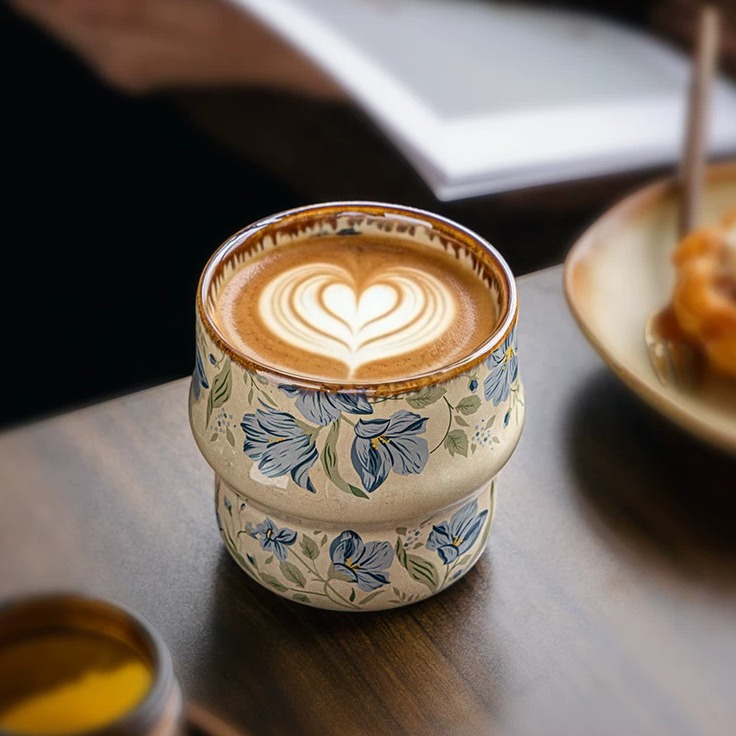 Hand-Painted Floral Ceramic Coffee Mug product view