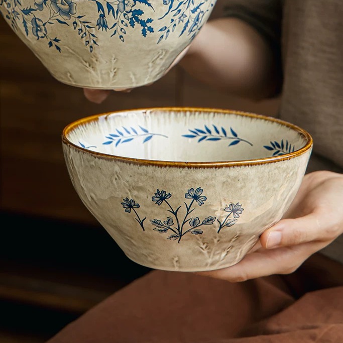 Hand-Thrown Ceramic Serving Bowl - 7-inch product view