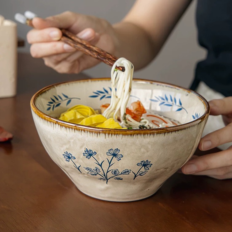 Hand-Thrown Ceramic Serving Bowl - 7-inch product view