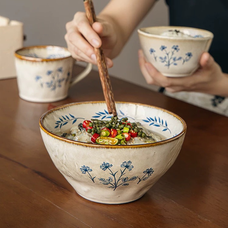Hand-Thrown Ceramic Serving Bowl - 7-inch product view