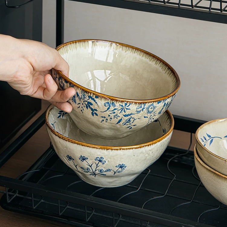 Hand-Thrown Ceramic Serving Bowl - 7-inch product view