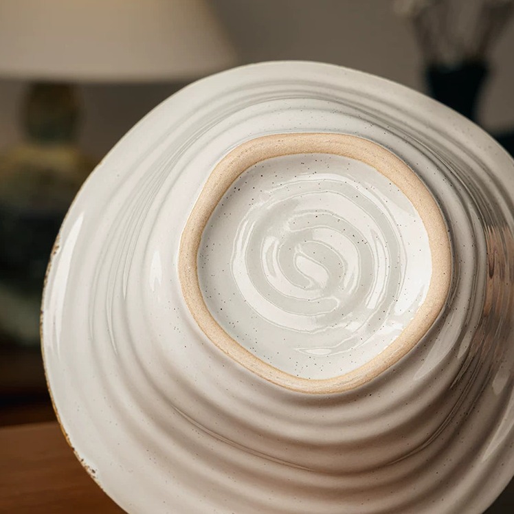 Handcrafted Spiral Ceramic Soup Bowl - 7.5 Inch, 820ml Large Capacity product view
