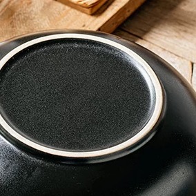Irregular Handmade Ceramic Soup Bowl, 9.5-inch Serving Bowl product view