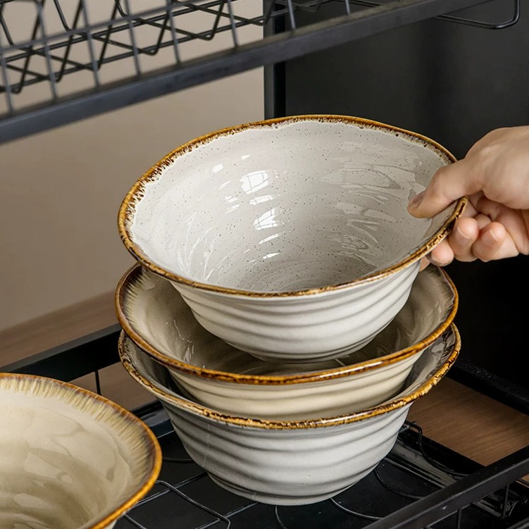 Handcrafted Vintage-Inspired Ceramic Soup Bowl (7.5 inches) product view