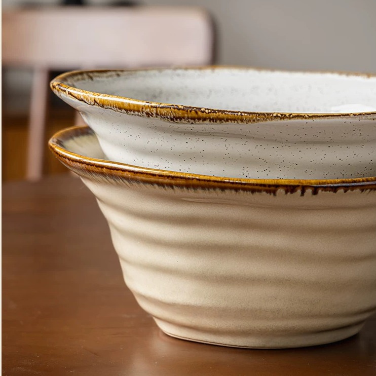 Handcrafted Vintage-Inspired Ceramic Soup Bowl (7.5 inches) product view