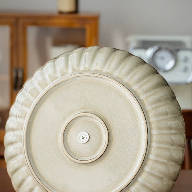 Handcrafted Ceramic Two-Tier Serving Tray with Handle product view