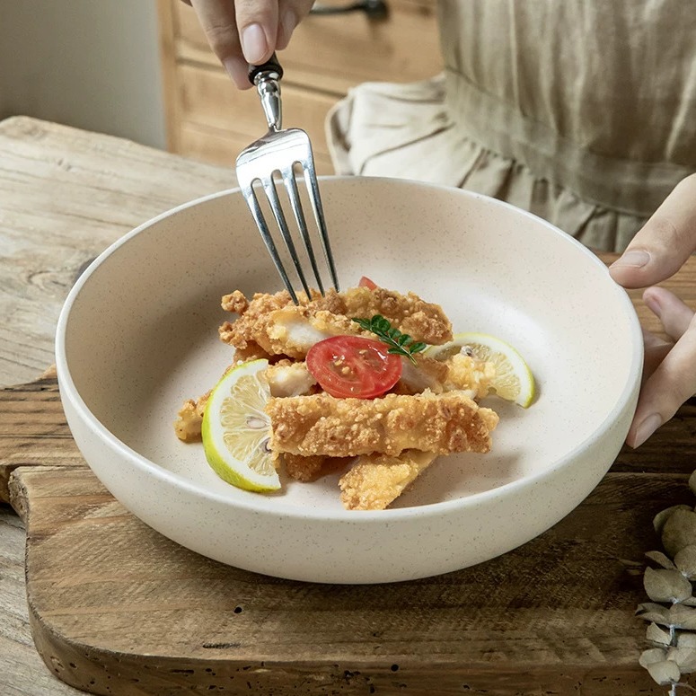 Handcrafted Ceramic Bowl, 8-inch Serving Bowl product view