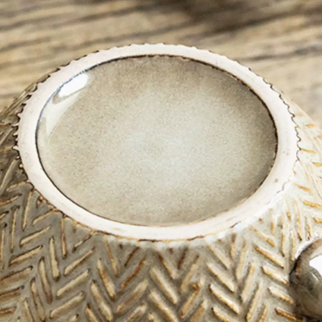 Retro Embossed Ceramic Breakfast Mug product view