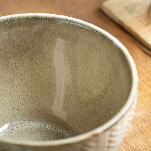 Retro Embossed Ceramic Breakfast Mug product view