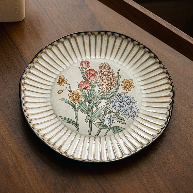 Linsen Ceramics Irregular Vintage-Style Ceramic Plate product view