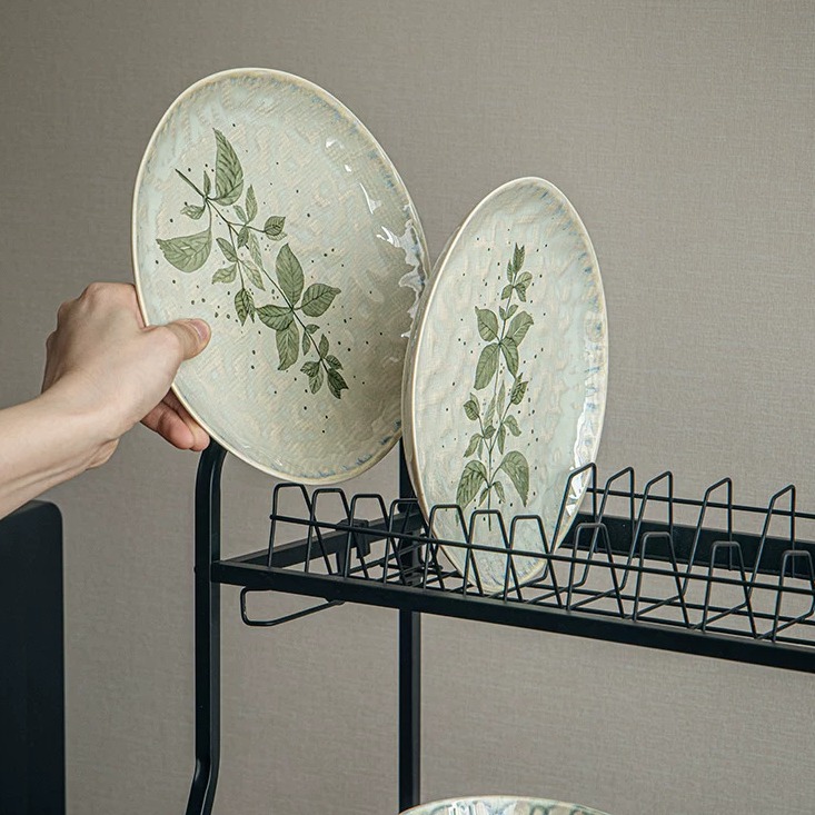 8.5-Inch Artisan Water-Ripple Ceramic Plate product view